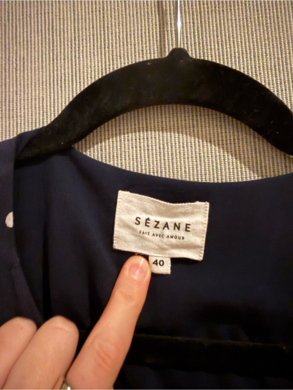 Sézane Anastasia Navy Silk Polka Dot Wrap Dress - Picture 8 of 14